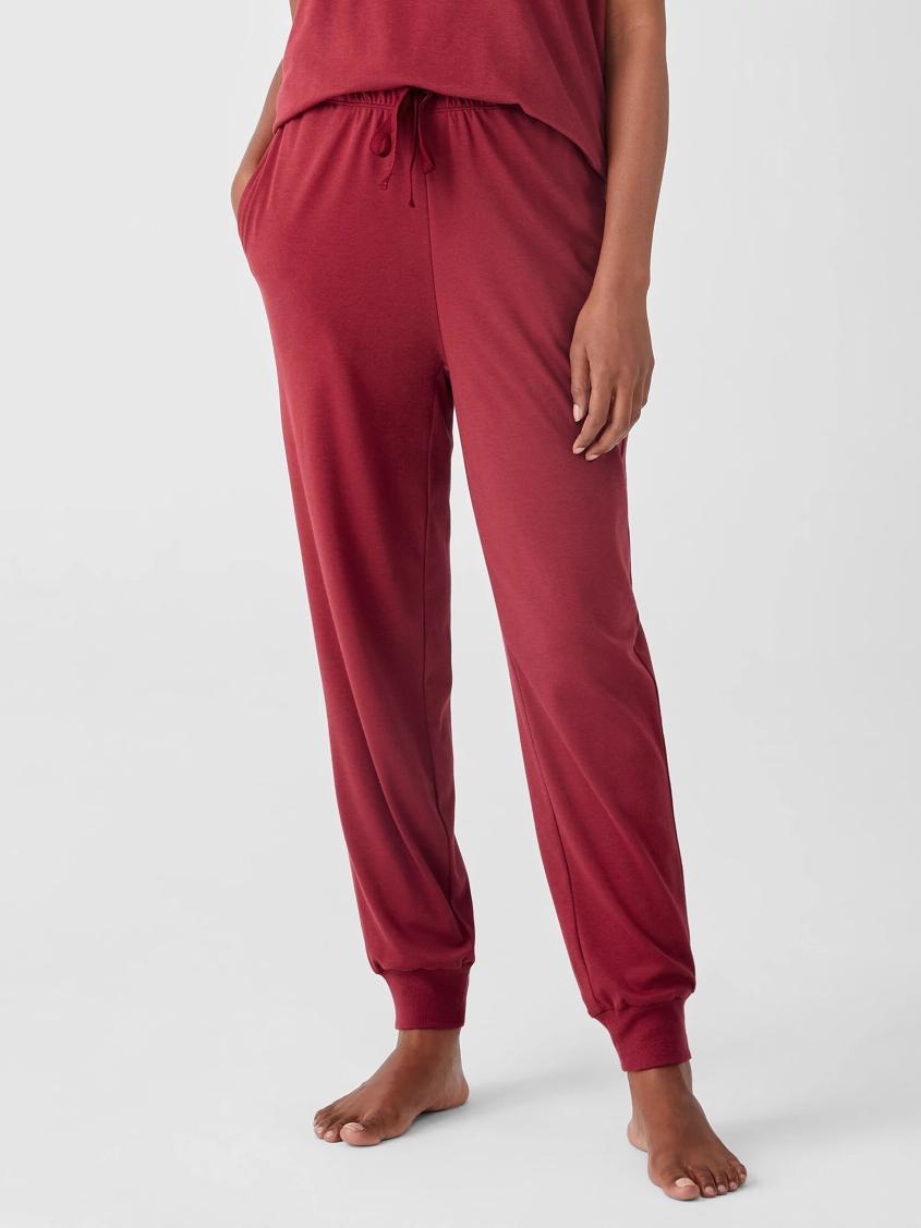 Eileen Fisher Sleepwear | Cozy Organic Cotton Interlock Jogger Pant Cranberry - Women