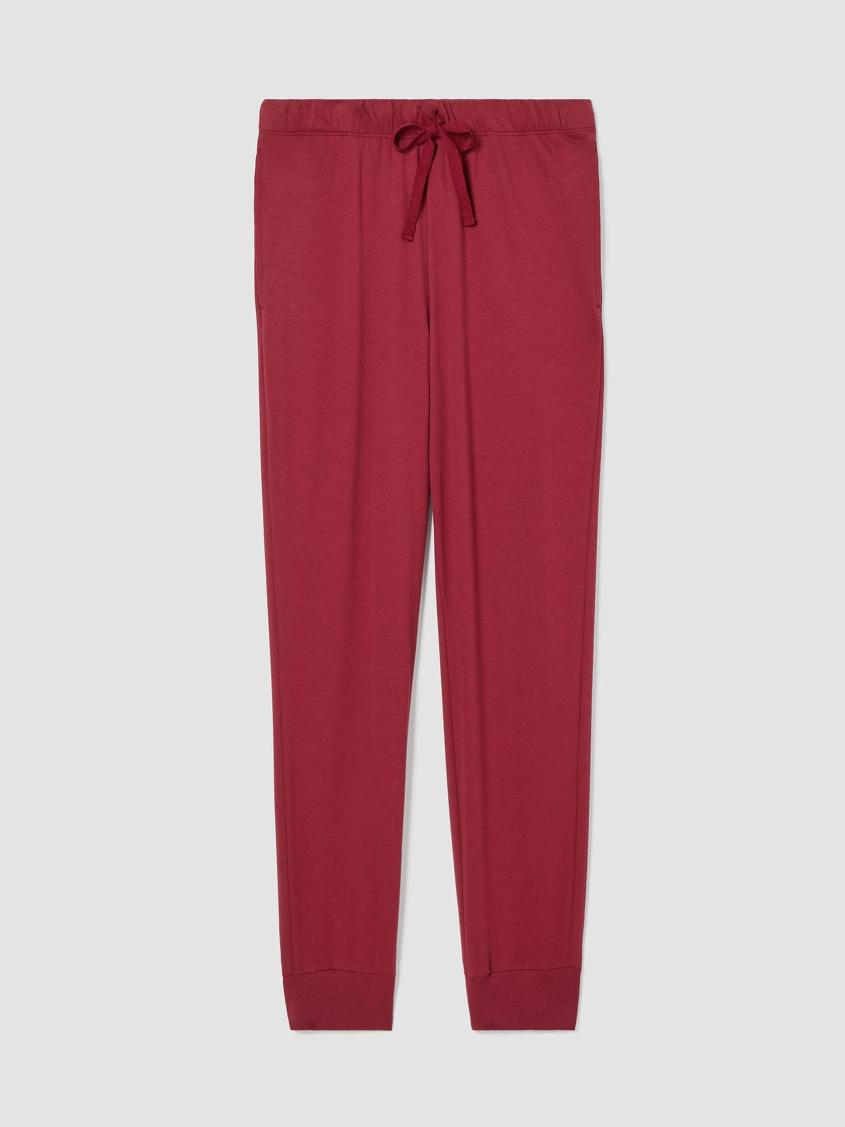 Eileen Fisher Sleepwear | Cozy Organic Cotton Interlock Jogger Pant Cranberry - Women