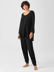 Eileen Fisher Sleepwear | Cozy Organic Cotton Interlock U-Neck Top Black - Women