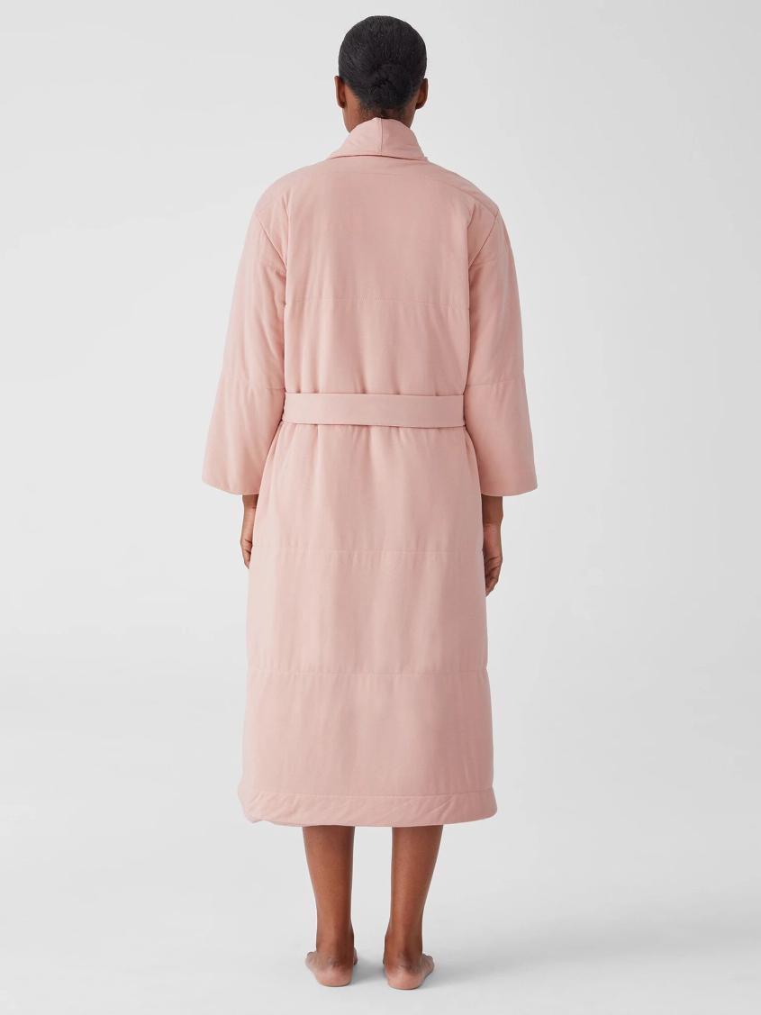Eileen Fisher Sleepwear | Organic Cotton Cozy Interlock Quilted Robe Powder - Women
