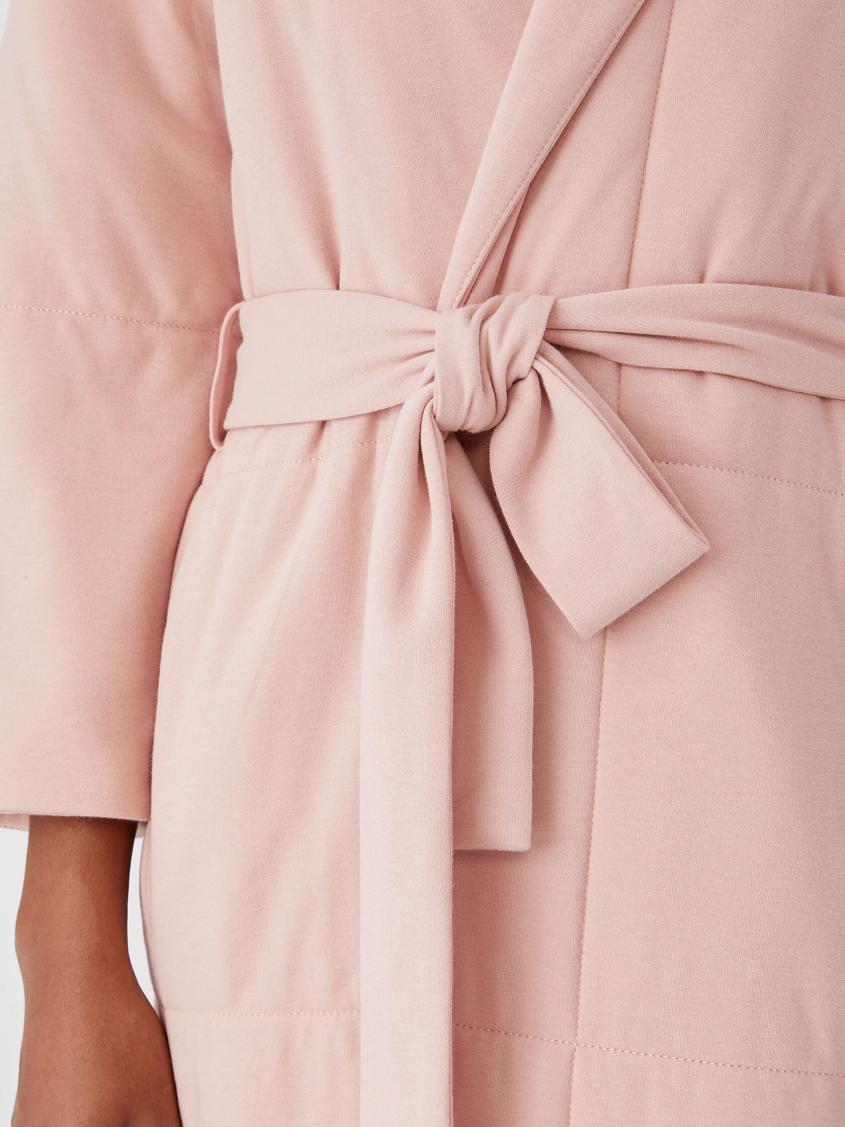 Eileen Fisher Sleepwear | Organic Cotton Cozy Interlock Quilted Robe Powder - Women