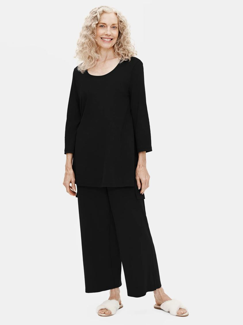 Eileen Fisher Sleepwear | Organic Cotton Interlock Long Sleep Top Black - Women