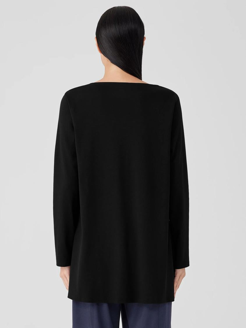 Eileen Fisher Sleepwear | Organic Cotton Interlock Long Sleep Top Black - Women
