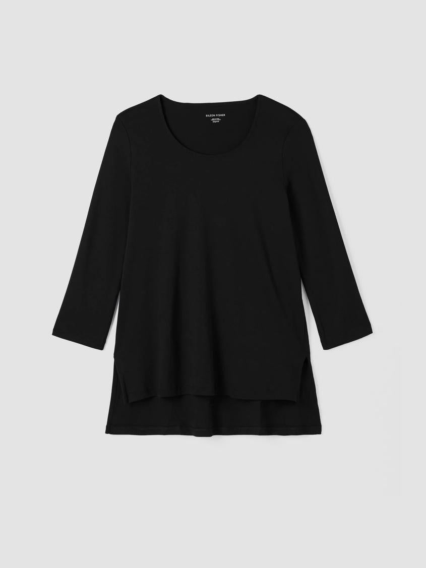 Eileen Fisher Sleepwear | Organic Cotton Interlock Long Sleep Top Black - Women