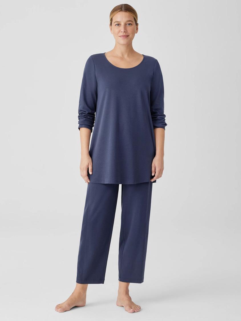 Eileen Fisher Sleepwear | Organic Cotton Interlock Long Sleep Top Indigo - Women