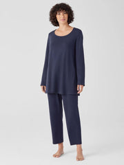Eileen Fisher Sleepwear | Organic Cotton Interlock Long Sleep Top Indigo - Women