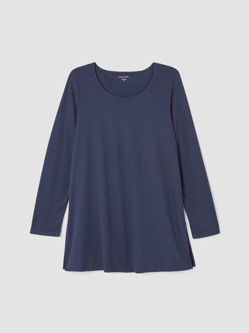 Eileen Fisher Sleepwear | Organic Cotton Interlock Long Sleep Top Indigo - Women
