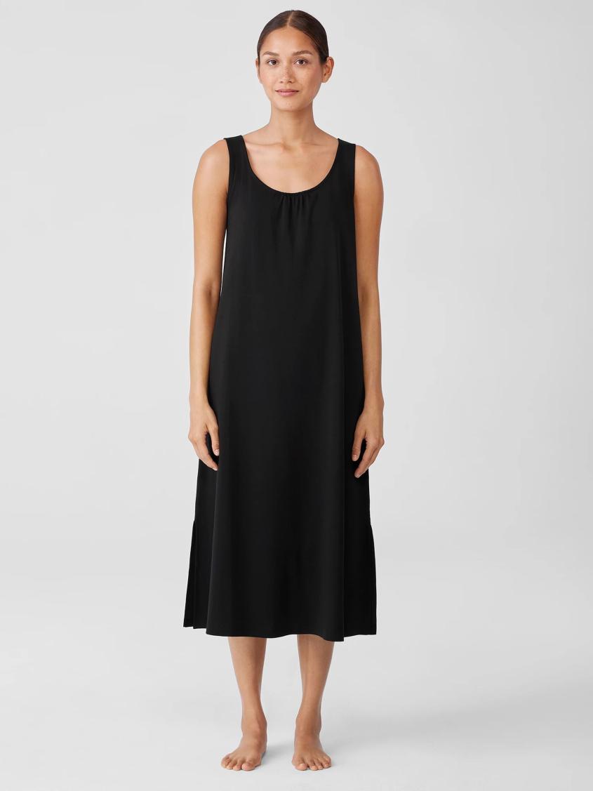 Eileen Fisher Sleepwear | Organic Cotton Interlock Scoop Neck Sleep Dress Black - Women