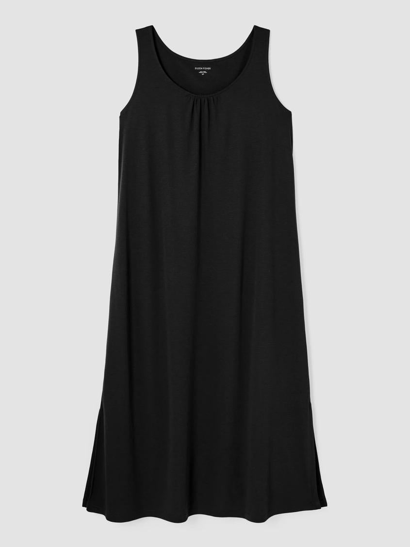 Eileen Fisher Sleepwear | Organic Cotton Interlock Scoop Neck Sleep Dress Black - Women