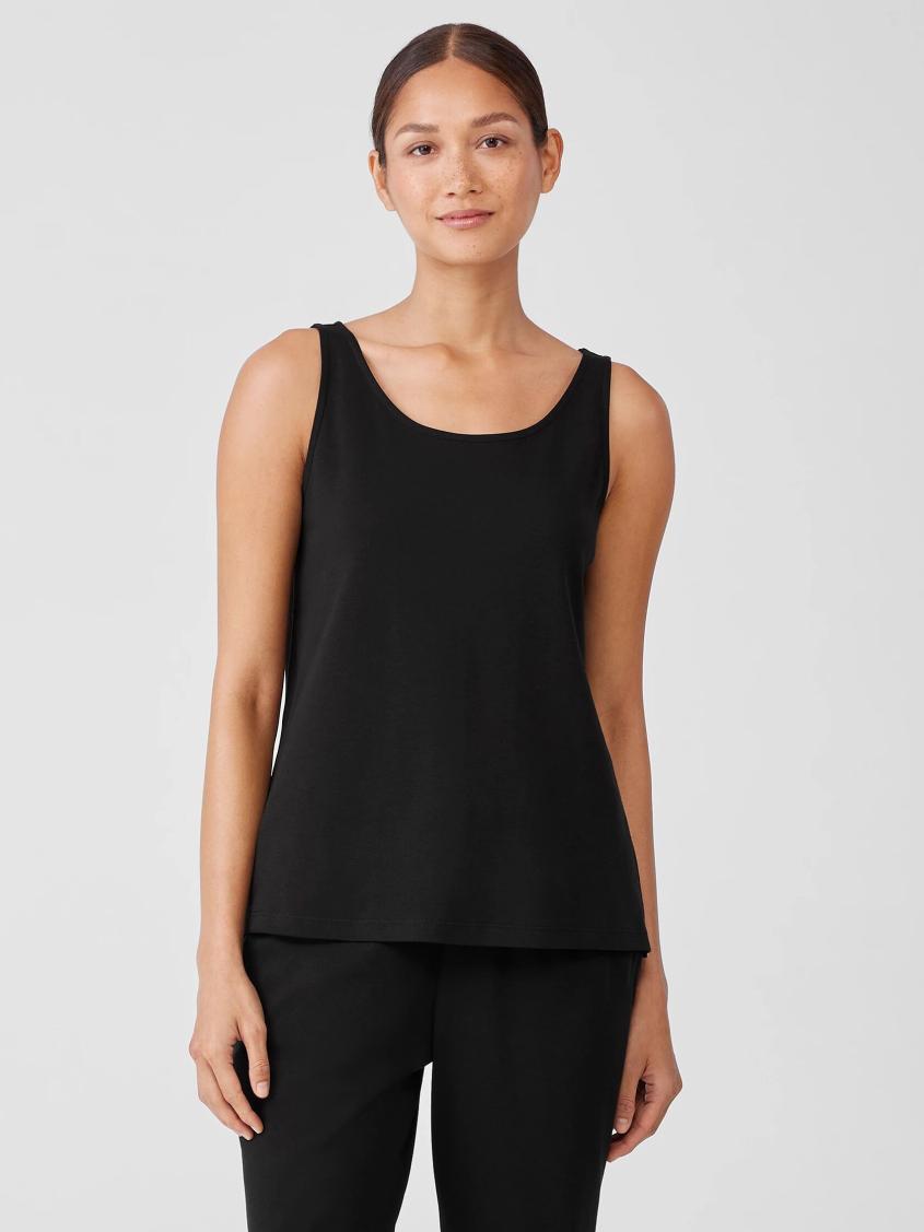 Eileen Fisher Sleepwear | Organic Cotton Interlock Scoop Neck Sleep Tank Black - Women