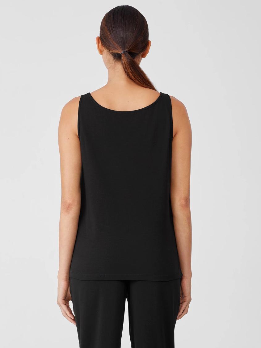 Eileen Fisher Sleepwear | Organic Cotton Interlock Scoop Neck Sleep Tank Black - Women