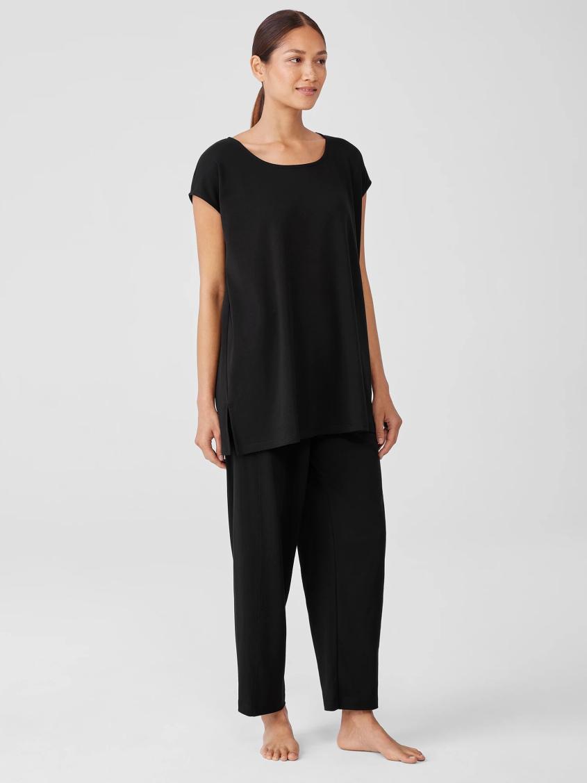 Eileen Fisher Sleepwear | Organic Cotton Interlock Scoop Neck Sleep Tee Black - Women