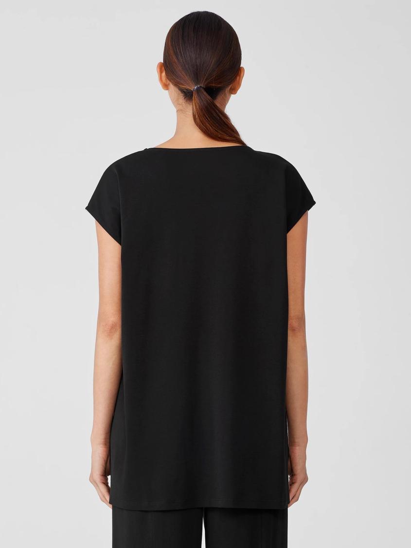Eileen Fisher Sleepwear | Organic Cotton Interlock Scoop Neck Sleep Tee Black - Women