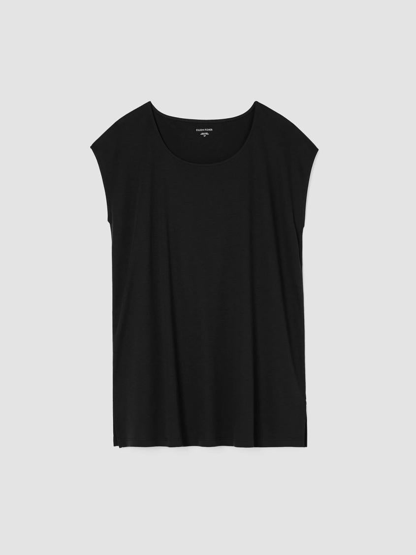 Eileen Fisher Sleepwear | Organic Cotton Interlock Scoop Neck Sleep Tee Black - Women