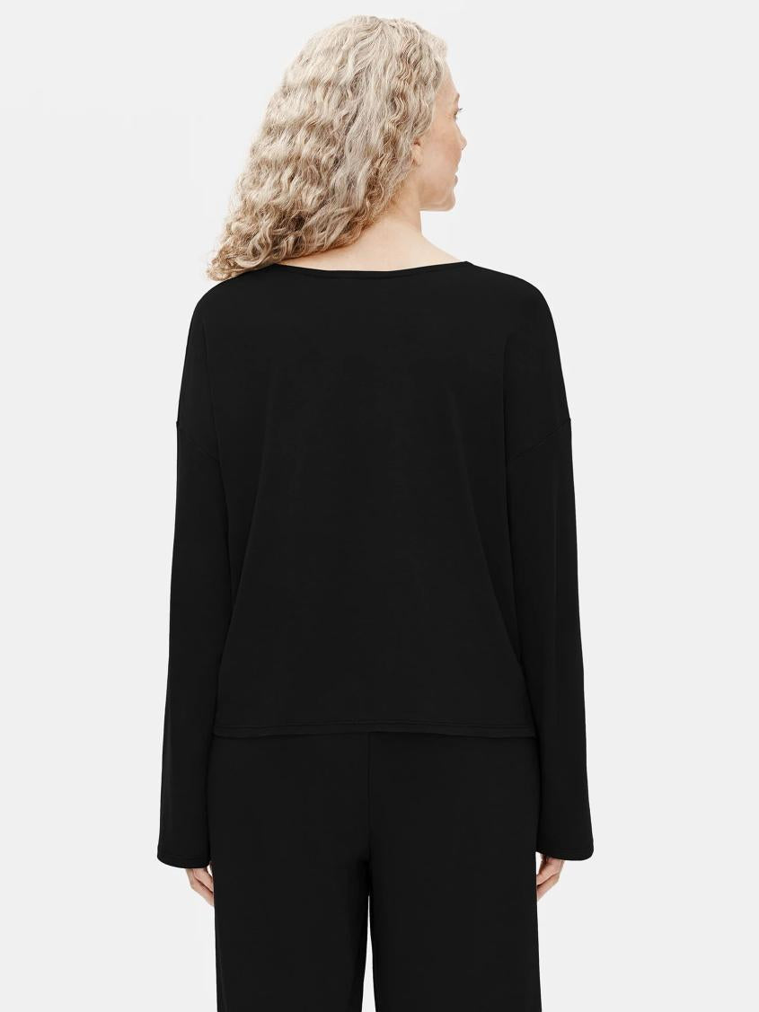 Eileen Fisher Sleepwear | Organic Cotton Interlock Sleep Box-Top Black - Women