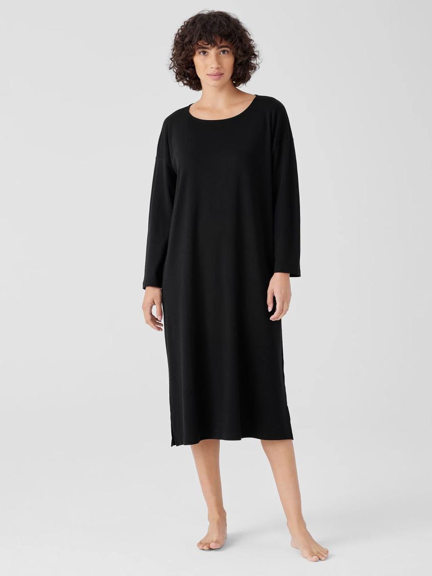 Eileen Fisher Sleepwear | Organic Cotton Interlock Sleep Dress Black - Women