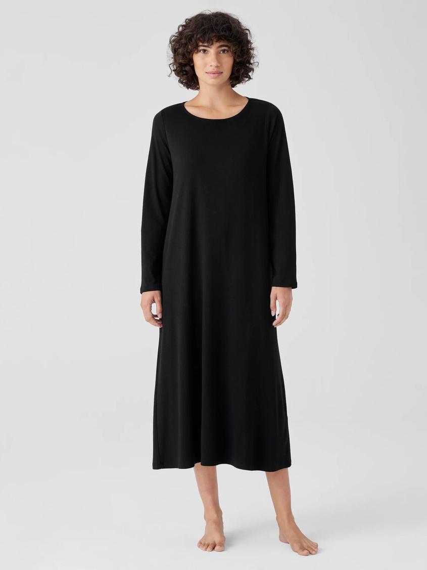 Eileen Fisher Sleepwear | Organic Cotton Interlock Sleep Dress Black - Women