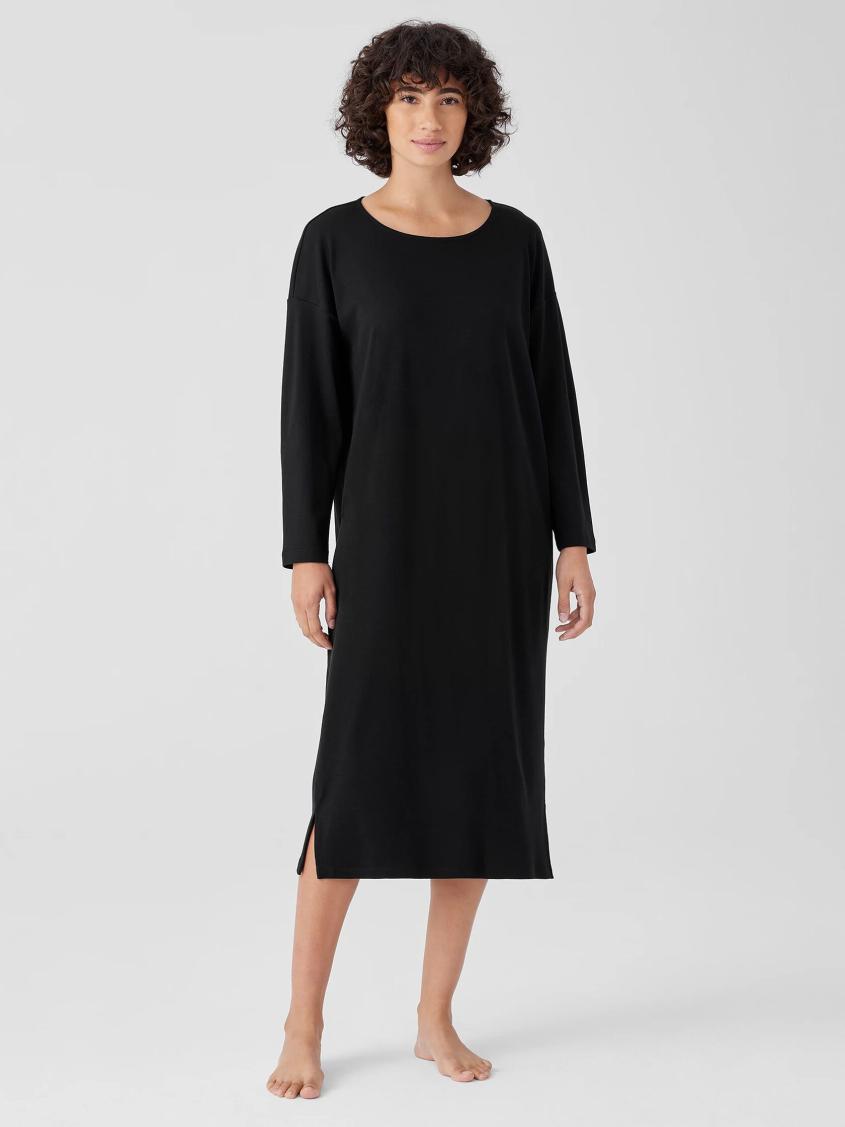 Eileen Fisher Sleepwear | Organic Cotton Interlock Sleep Dress Black - Women