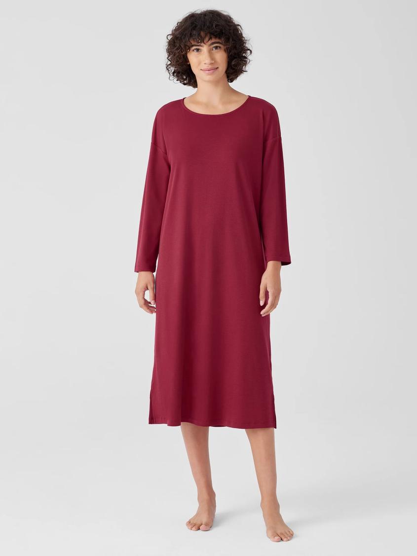 Eileen Fisher Sleepwear | Organic Cotton Interlock Sleep Dress Cranberry - Women
