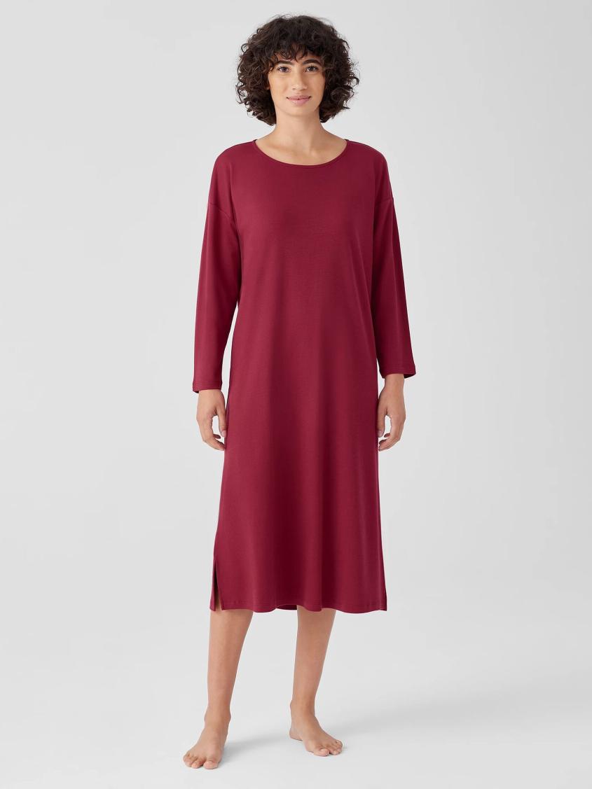 Eileen Fisher Sleepwear | Organic Cotton Interlock Sleep Dress Cranberry - Women