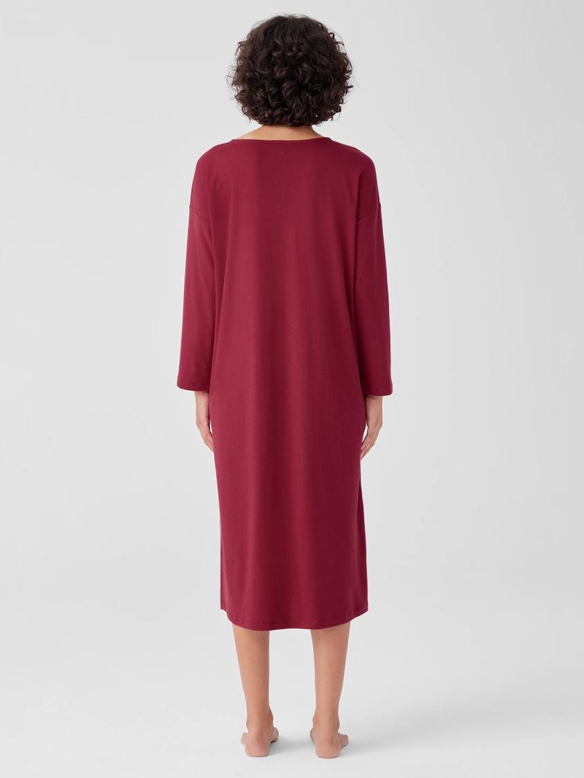 Eileen Fisher Sleepwear | Organic Cotton Interlock Sleep Dress Cranberry - Women