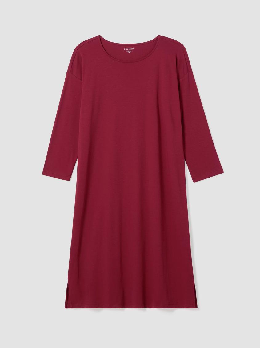 Eileen Fisher Sleepwear | Organic Cotton Interlock Sleep Dress Cranberry - Women
