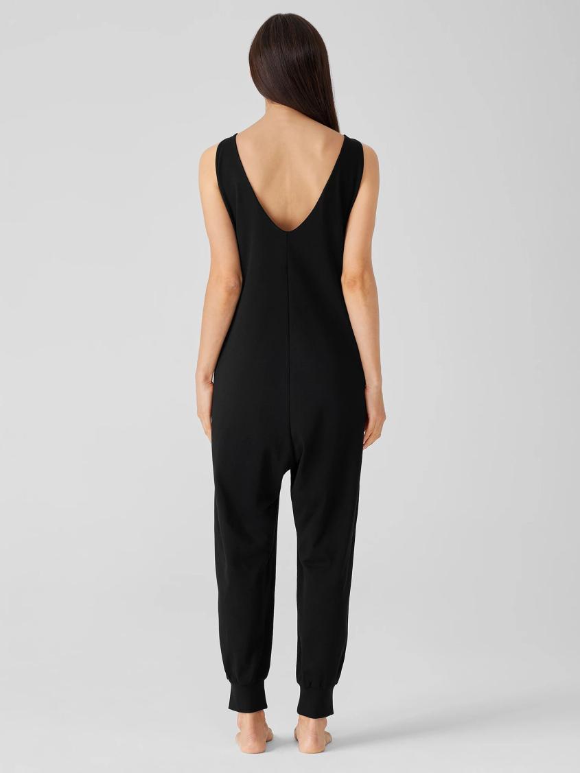 Eileen Fisher Sleepwear | Organic Cotton Interlock Sleep Jumpsuit Black - Women