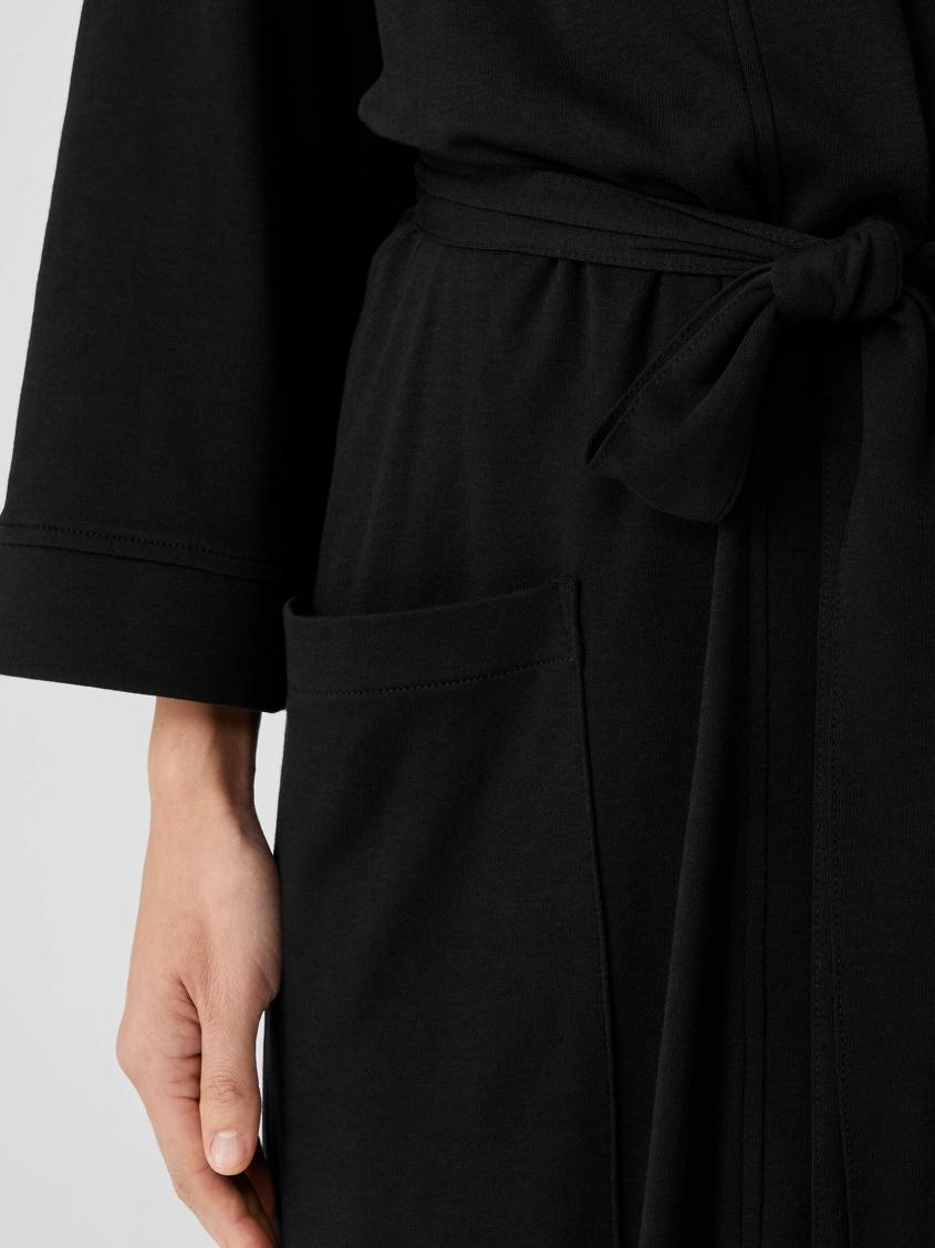 Eileen Fisher Sleepwear | Organic Cotton Interlock Sleep Robe Black - Women