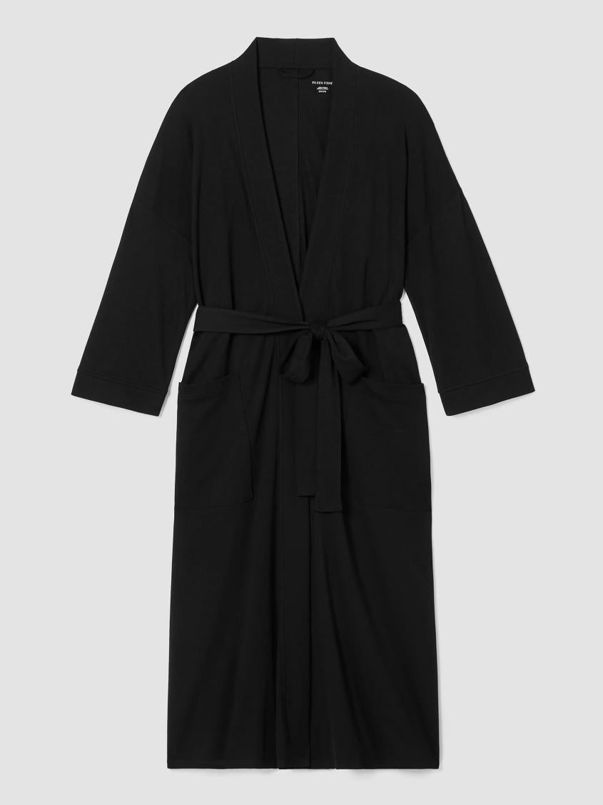 Eileen Fisher Sleepwear | Organic Cotton Interlock Sleep Robe Black - Women
