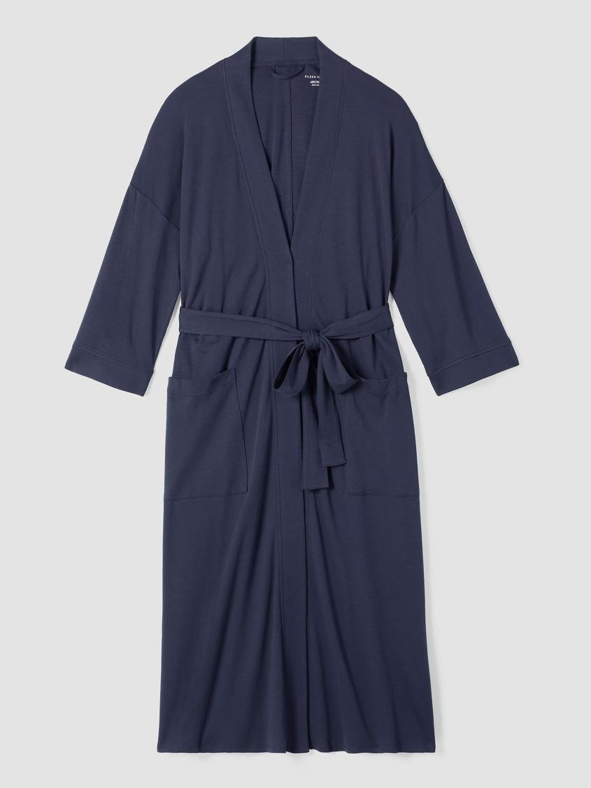 Eileen Fisher Sleepwear | Organic Cotton Interlock Sleep Robe Indigo - Women
