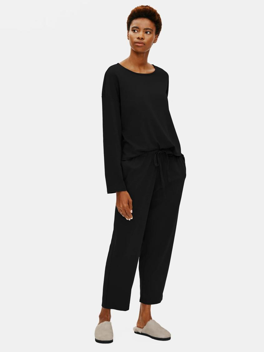 Eileen Fisher Sleepwear | Organic Cotton Interlock Slouchy Sleep Pant Black - Women