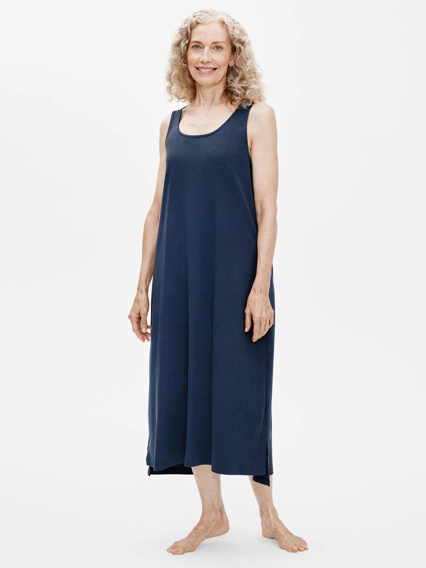 Eileen Fisher Sleepwear | Organic Cotton Interlock Tank Sleep Dress Indigo - Women