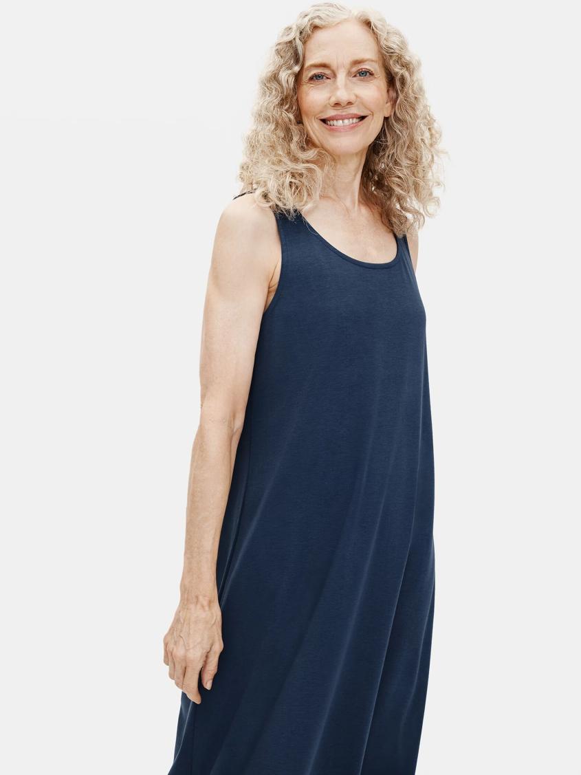 Eileen Fisher Sleepwear | Organic Cotton Interlock Tank Sleep Dress Indigo - Women