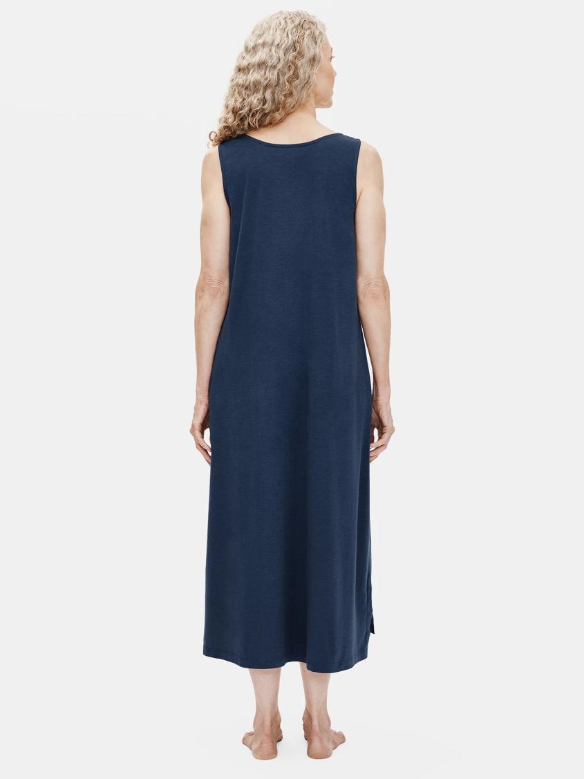 Eileen Fisher Sleepwear | Organic Cotton Interlock Tank Sleep Dress Indigo - Women