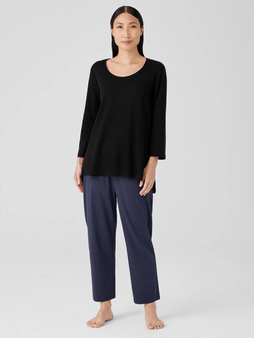 Eileen Fisher Sleepwear | Organic Cotton Interlock U-Neck Sleep Top Black - Women