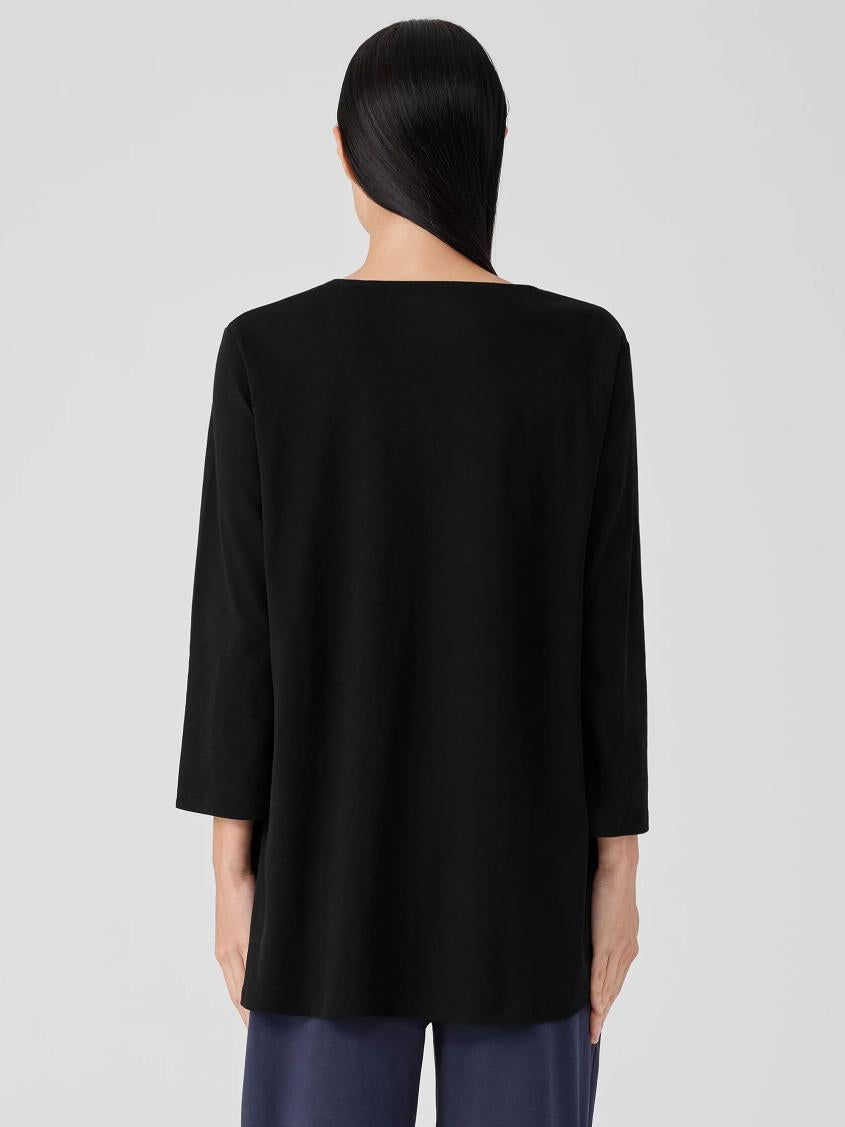 Eileen Fisher Sleepwear | Organic Cotton Interlock U-Neck Sleep Top Black - Women