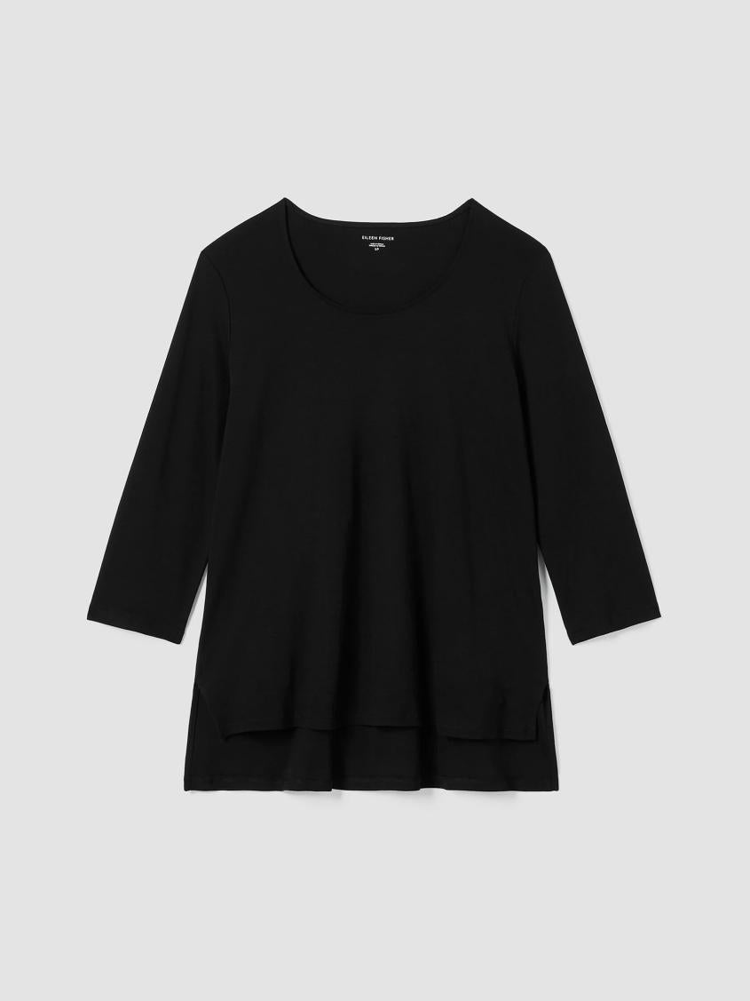 Eileen Fisher Sleepwear | Organic Cotton Interlock U-Neck Sleep Top Black - Women