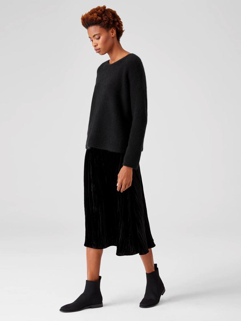 Eileen Fisher Sweaters &amp; Cardigans | Cashmere Silk Bliss Crew Neck Top Black - Women