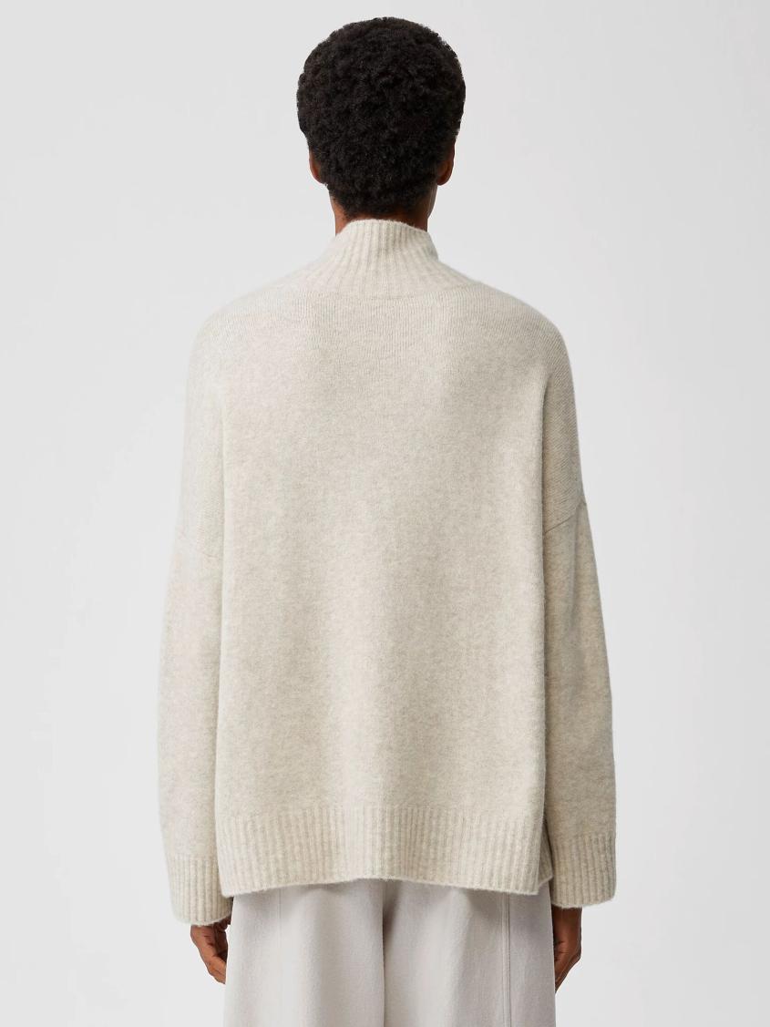 Eileen Fisher Sweaters &amp; Cardigans | Cashmere Silk Bliss Turtleneck Box-Top Maple Oat - Women
