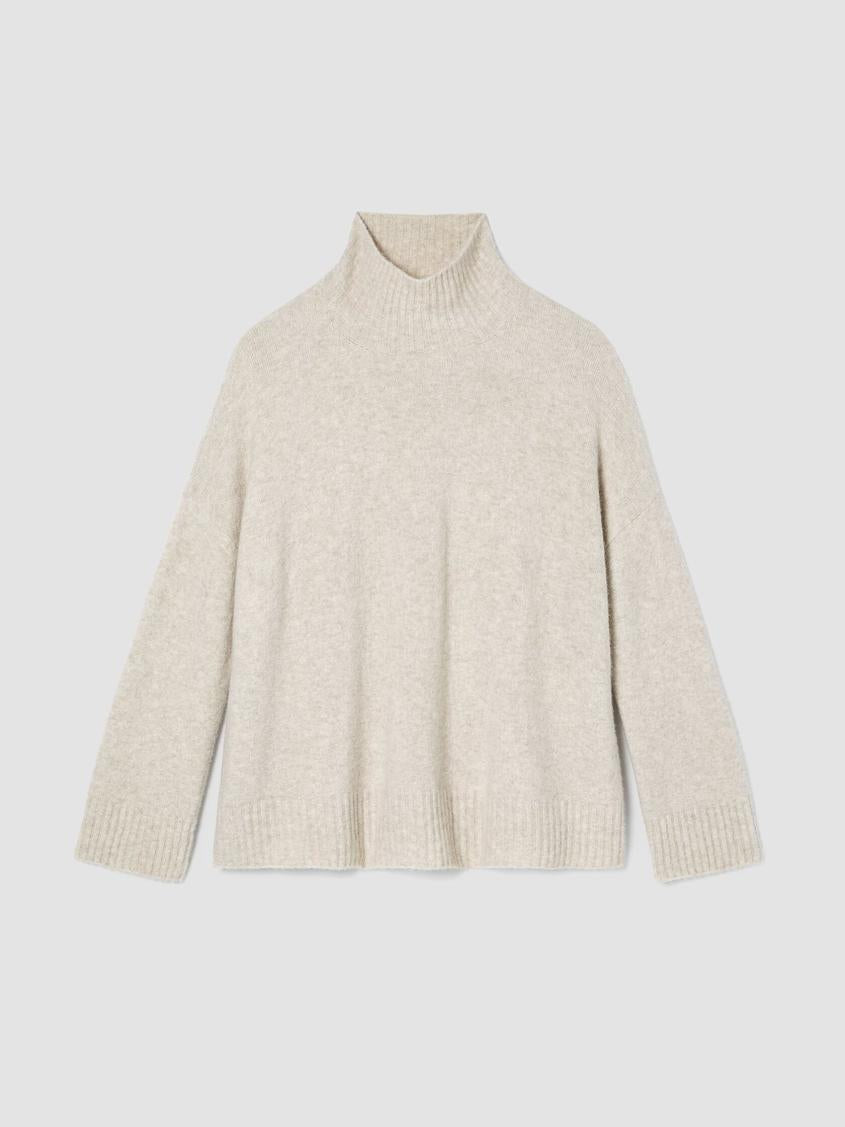 Eileen Fisher Sweaters &amp; Cardigans | Cashmere Silk Bliss Turtleneck Box-Top Maple Oat - Women