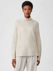 Eileen Fisher Sweaters &amp; Cardigans | Cashmere Silk Bliss Turtleneck Box-Top Maple Oat - Women