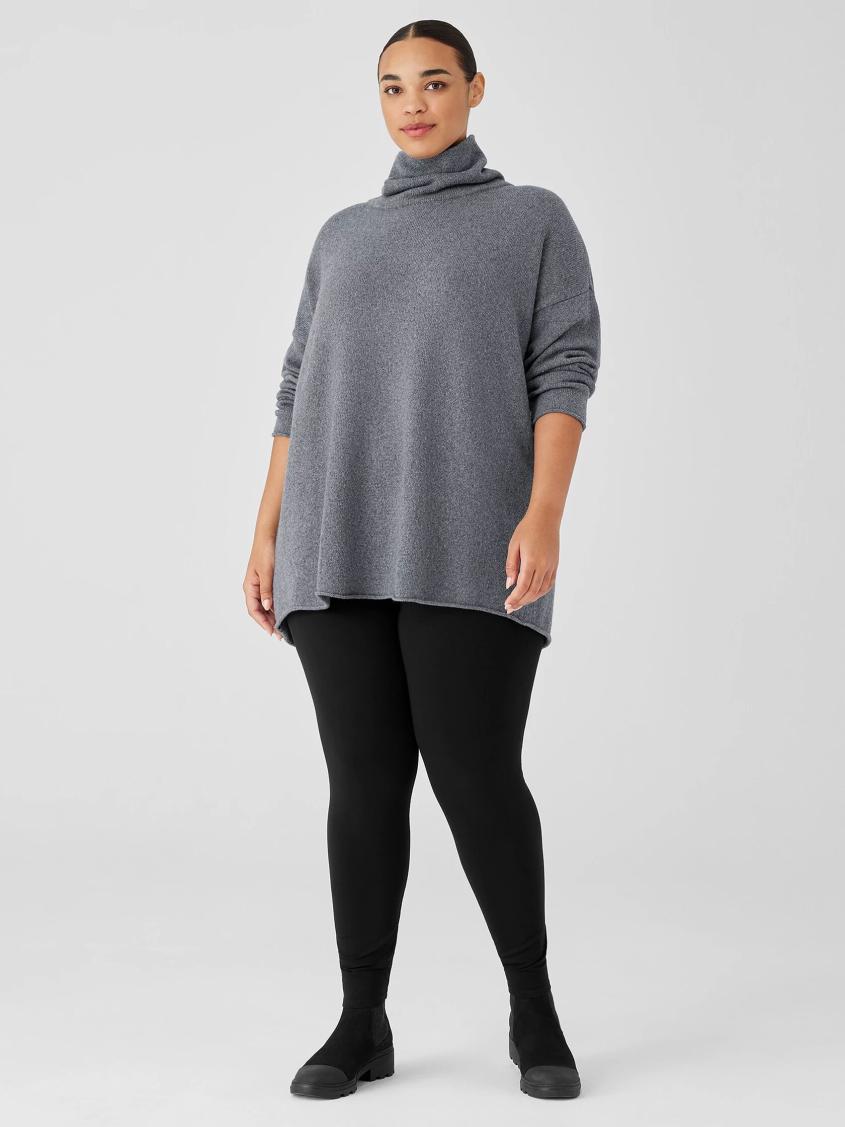Eileen Fisher Sweaters &amp; Cardigans | Cotton And Recycled Cashmere Turtleneck Long Top Ash - Women