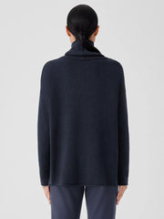 Eileen Fisher Sweaters &amp; Cardigans | Cotton And Recycled Cashmere Turtleneck Long Top Ocean - Women