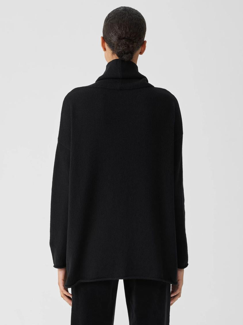 Eileen Fisher Sweaters &amp; Cardigans | Cotton And Recycled Cashmere Turtleneck Top Black - Women