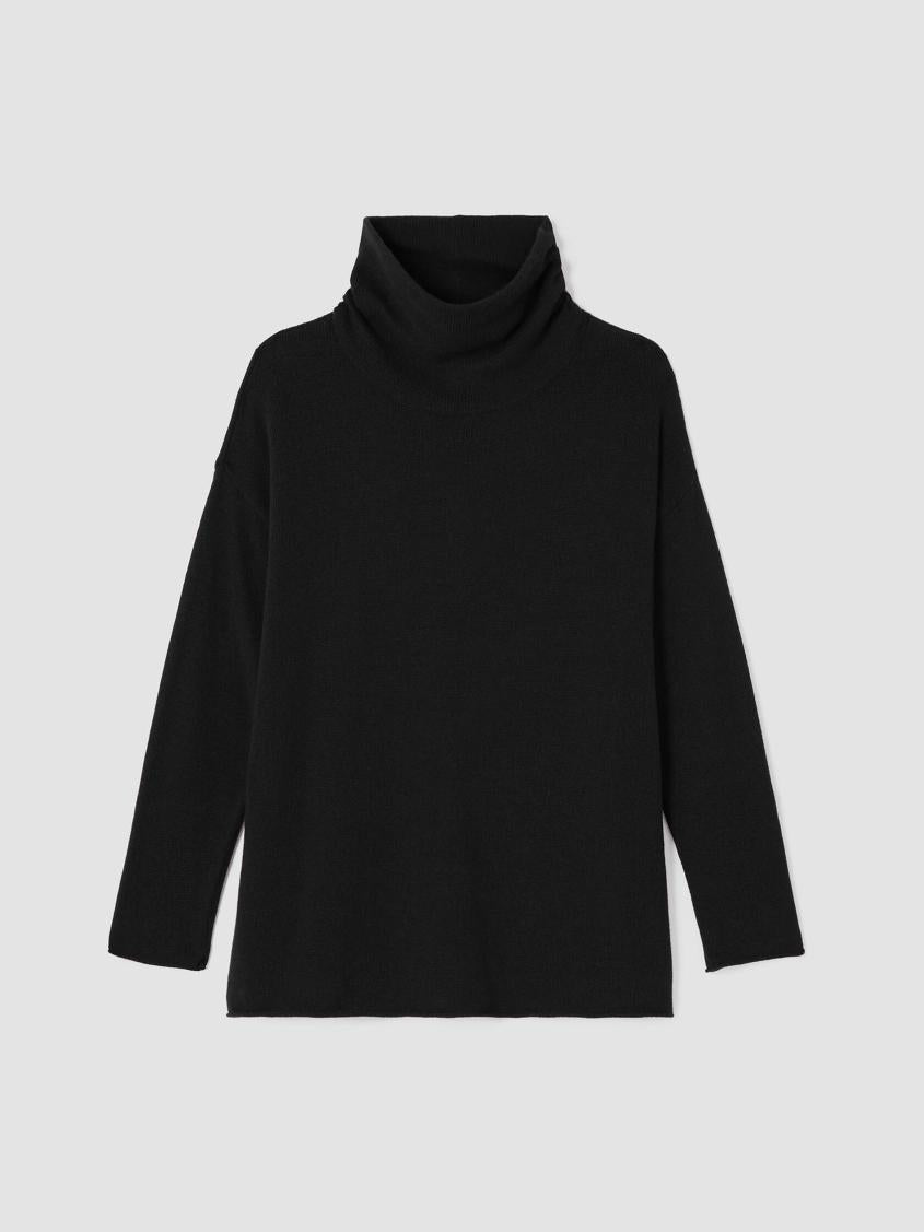 Eileen Fisher Sweaters &amp; Cardigans | Cotton And Recycled Cashmere Turtleneck Top Black - Women