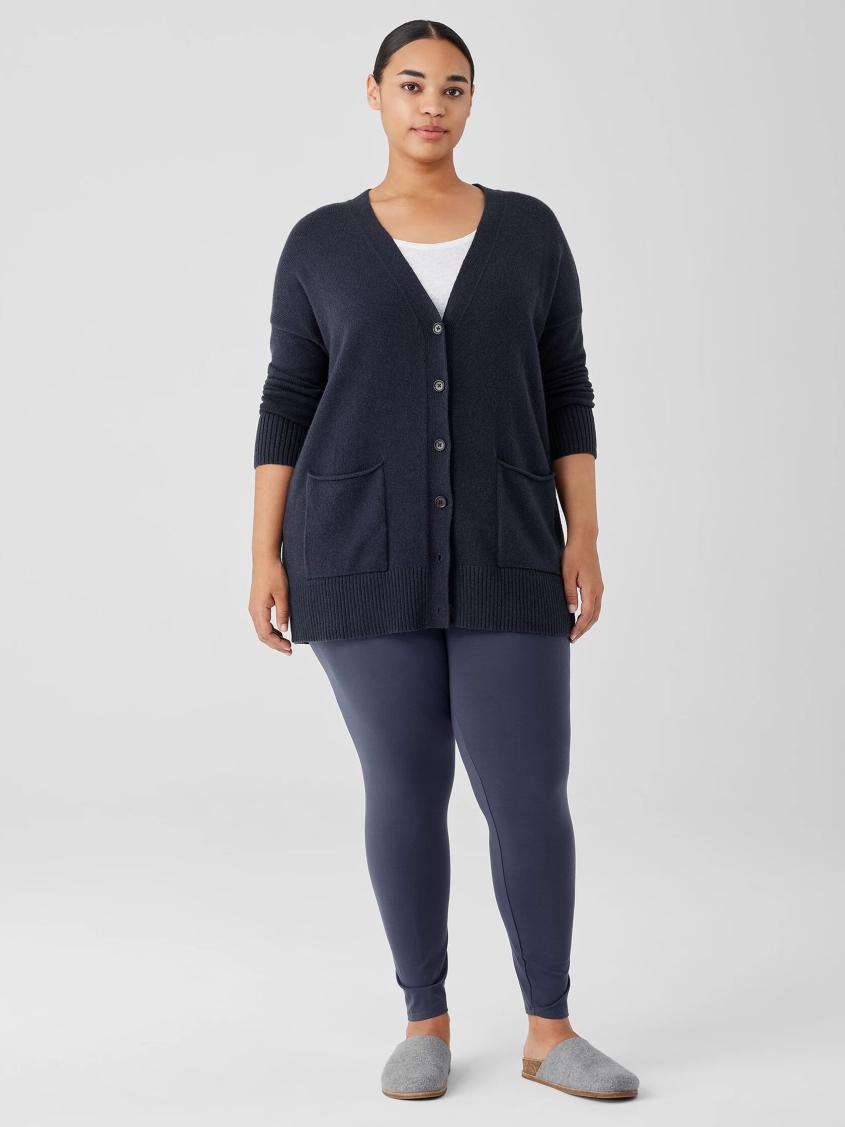 Eileen Fisher Sweaters &amp; Cardigans | Cotton And Recycled Cashmere V-Neck Cardigan Ocean - Women