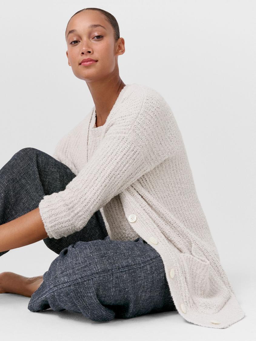 Eileen Fisher Sweaters &amp; Cardigans | Cotton Fluff Cardigan Bone - Women