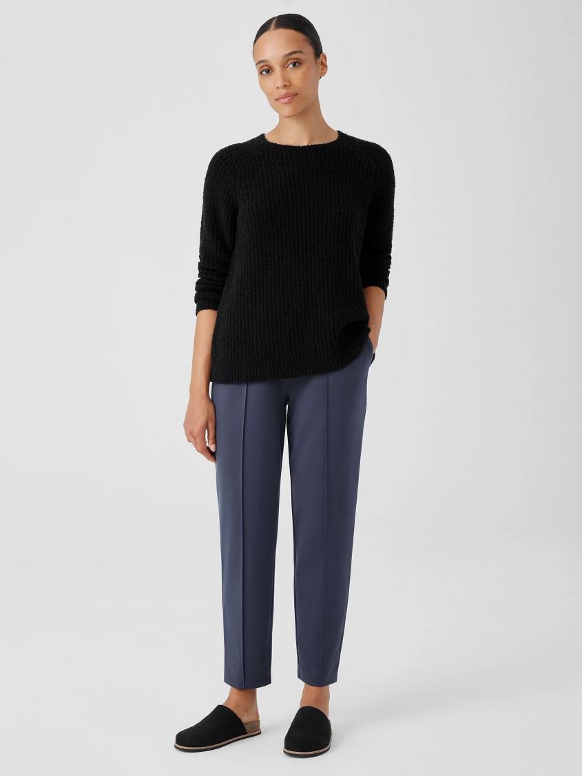 Eileen Fisher Sweaters &amp; Cardigans | Cotton Fluff Crew Neck Long Top Black - Women