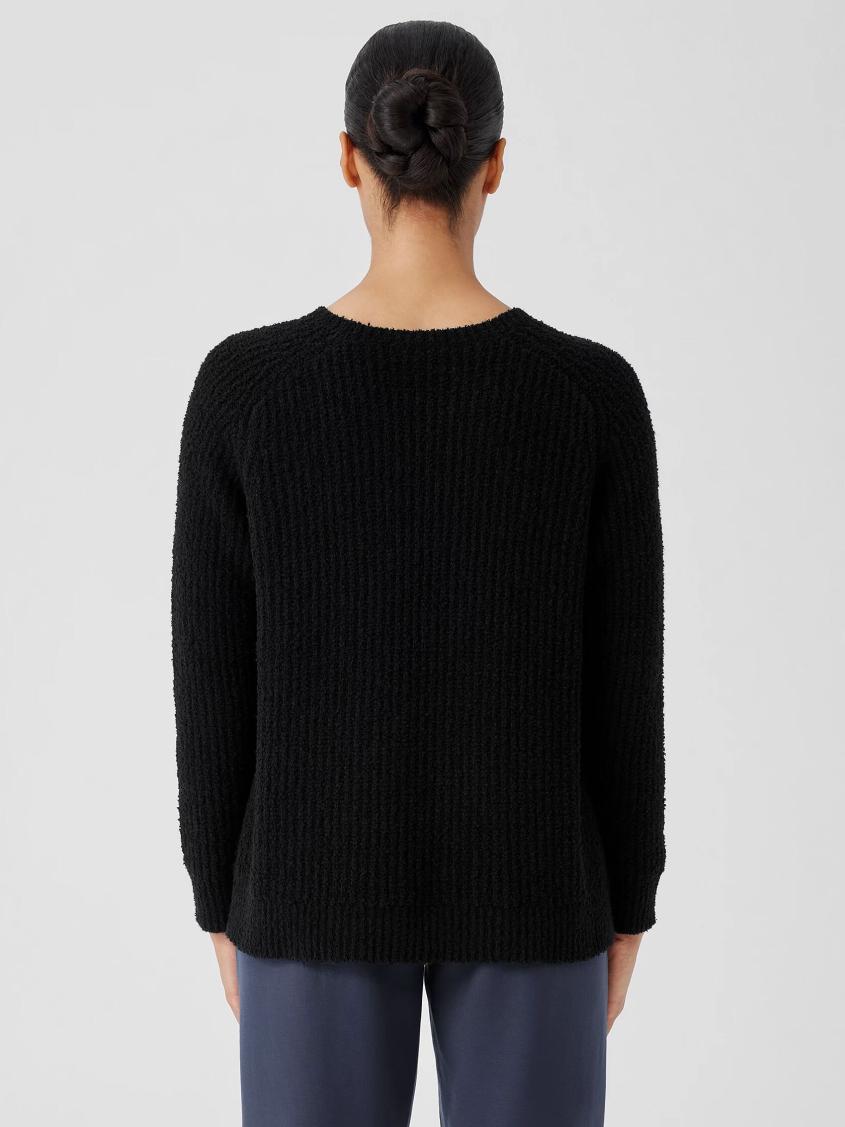 Eileen Fisher Sweaters &amp; Cardigans | Cotton Fluff Crew Neck Long Top Black - Women