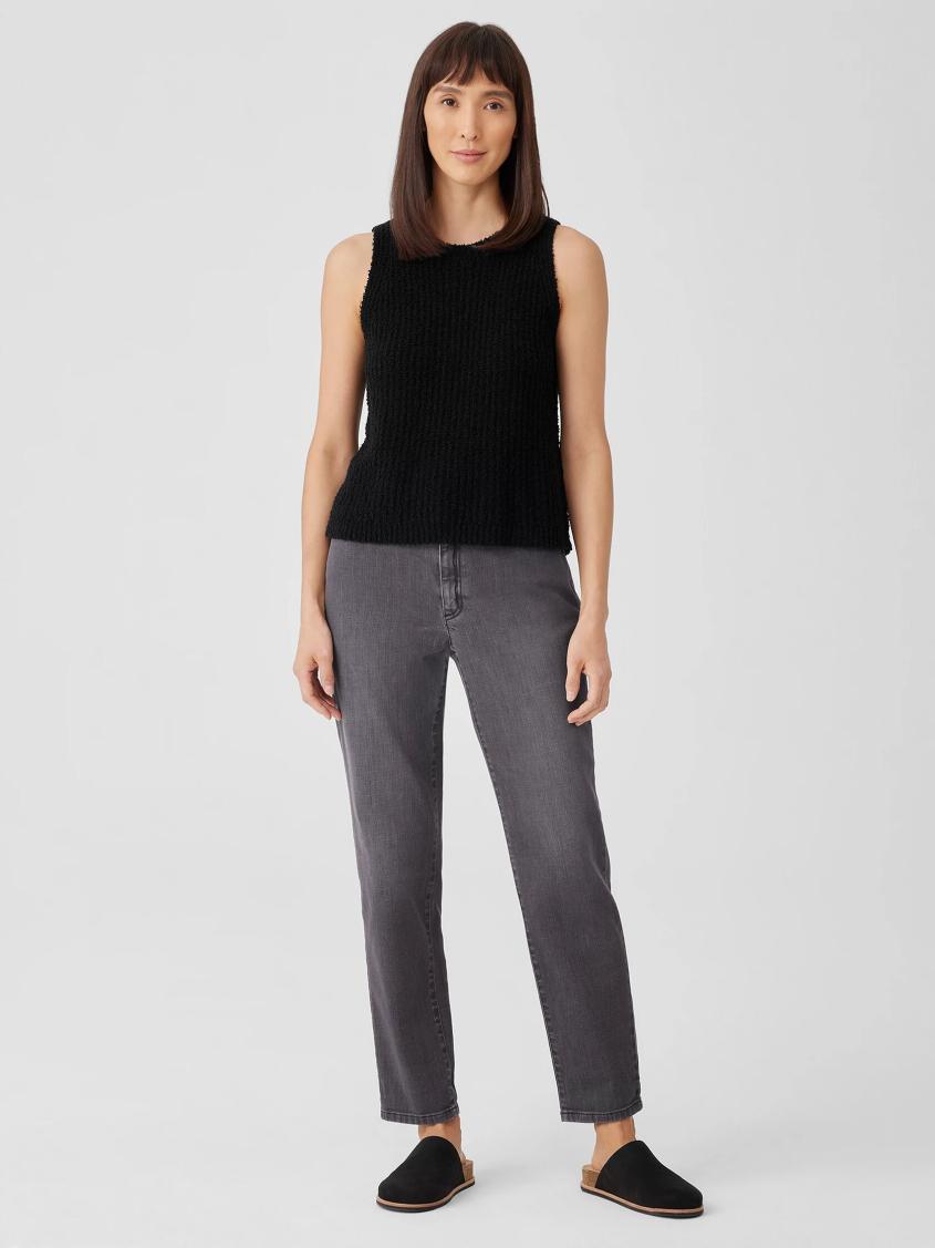 Eileen Fisher Sweaters &amp; Cardigans | Cotton Fluff Crew Neck Top Black - Women